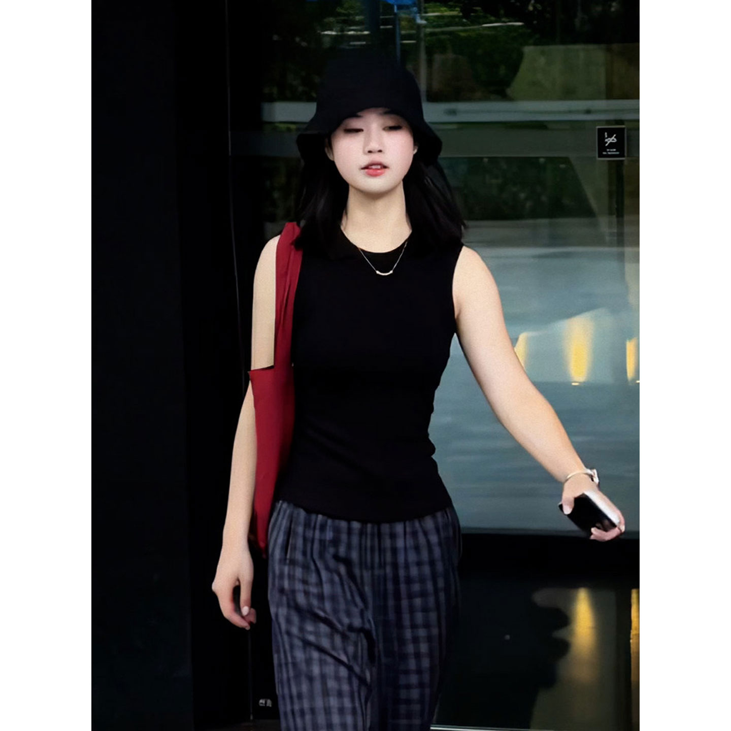 辣妹穿搭泰国绝美小吊带工字运动背心女内搭夏季无袖t恤上衣外穿