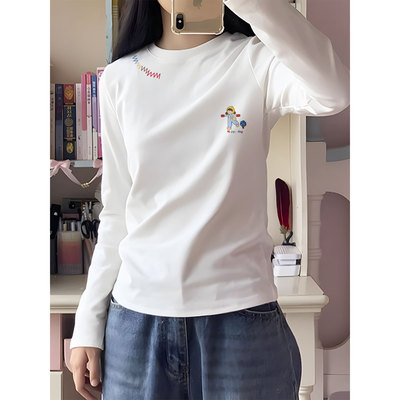 秋冬季德绒洋气内搭打底衫女装2025新款今年流行爆款长袖t恤上衣