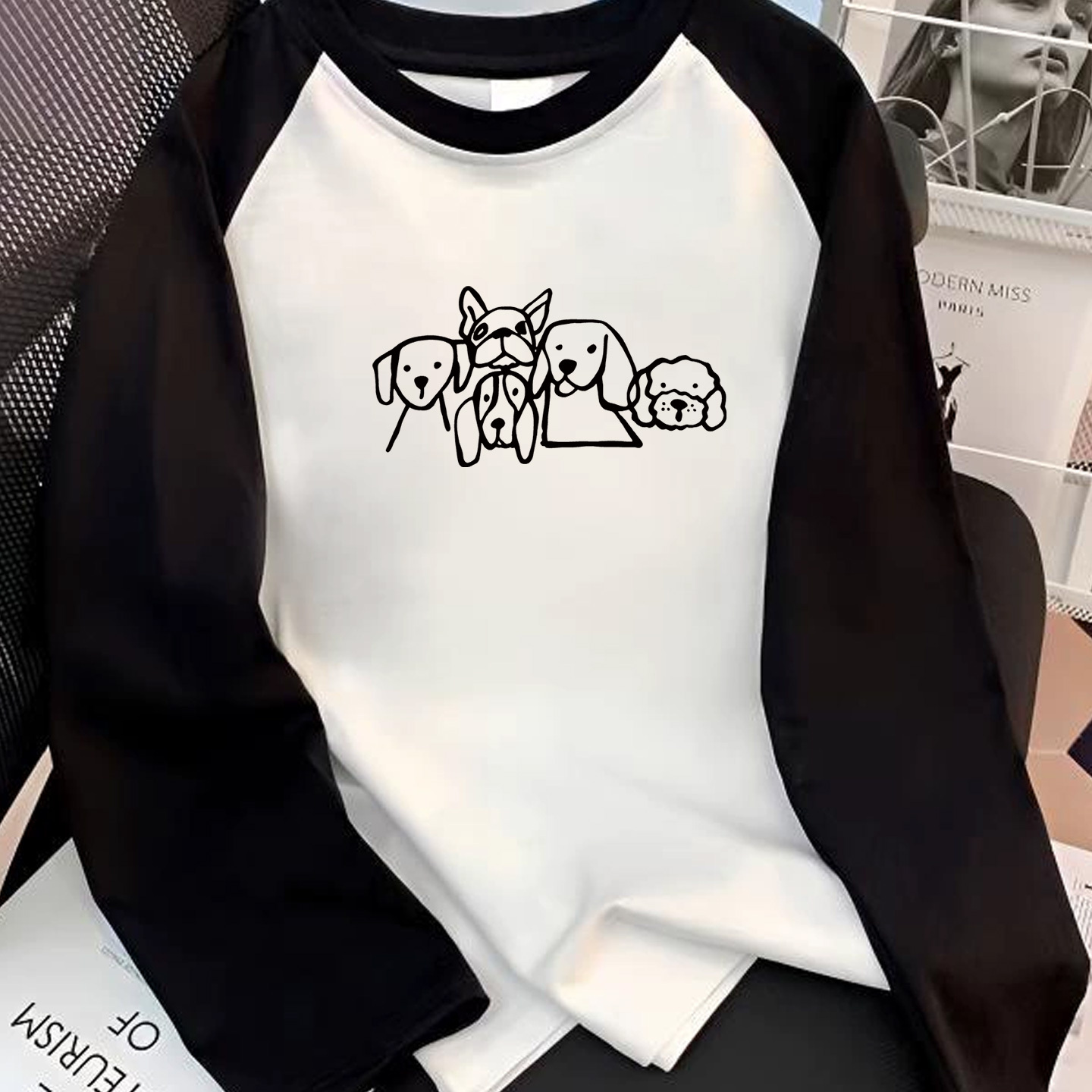 纯棉插肩长袖t恤女装2025新款打底衫早秋chic别致超好看单穿上衣
