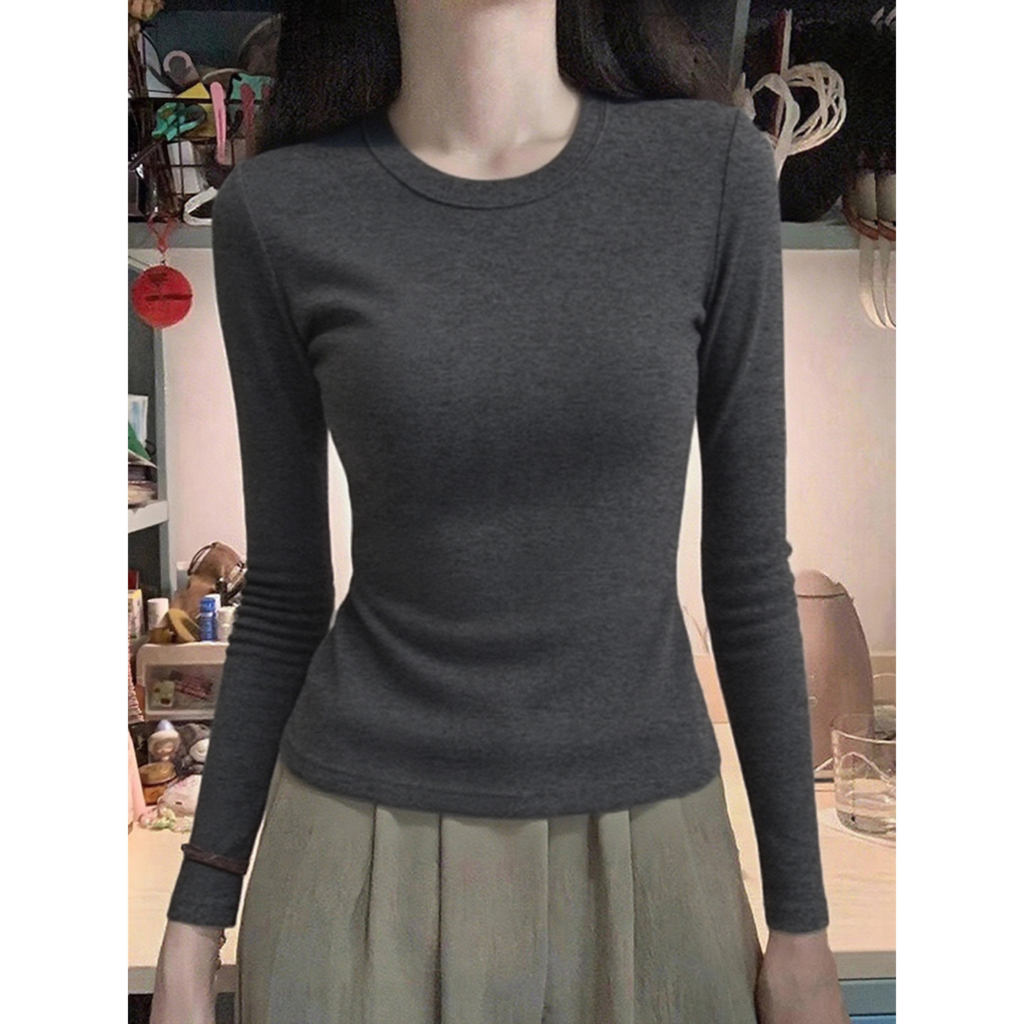 纯欲风高级感修身内搭打底衫女2025新款早秋穿搭长袖t恤上衣冬季