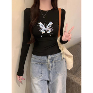 早春黑色修身内搭打底衫女装2026新款今年流行爆款长袖t恤上衣服