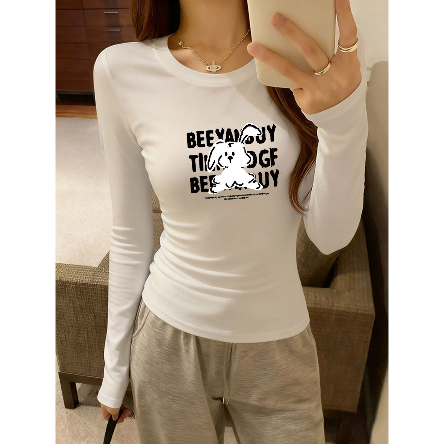 白色内搭打底衫长袖t恤女2026新款美式酷辣穿搭超好看修身小上衣,女装/女士精品,T恤,淘宝优惠券,粉丝福利购,淘宝优惠卷