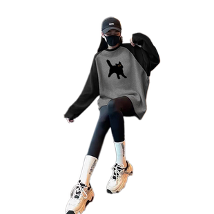 纯棉打底衫女装2026新款秋冬季中长款遮屁股洋气搭配鲨鱼裤的上衣