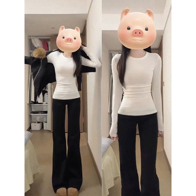 白色内搭高级感打底衫女2025新款今年流行爆款秋冬季长袖t恤上衣