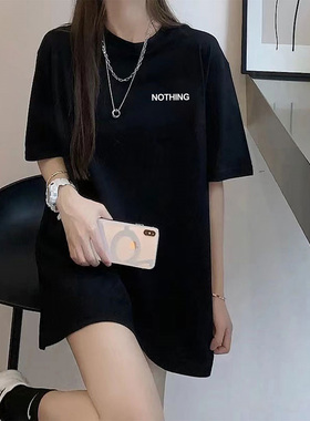 下衣失踪上衣ins短袖t恤女宽松大bf风2026夏季韩版个性字母打底衫
