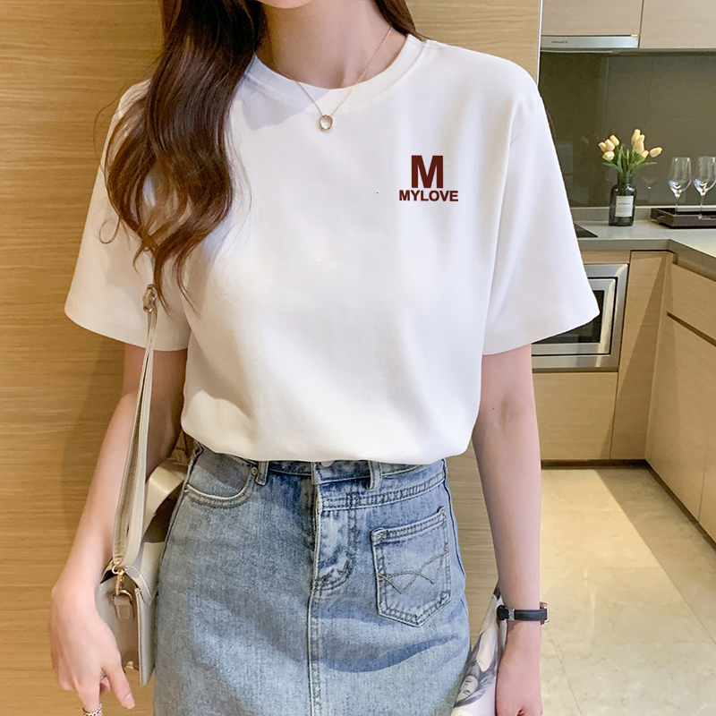 2025早春新款白色纯棉短袖T恤女