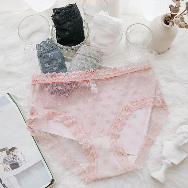 网纱大码日系薄款透明三角内裤