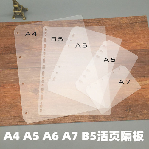 10个装活页透明硬板分隔板保护板