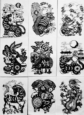 底稿素材图样刻纸中国风手工剪纸