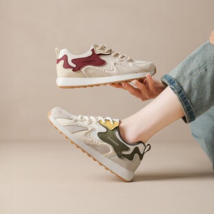 ZHR则则德训鞋女2026春季新款厚底休闲德训鞋平底百搭运动鞋女