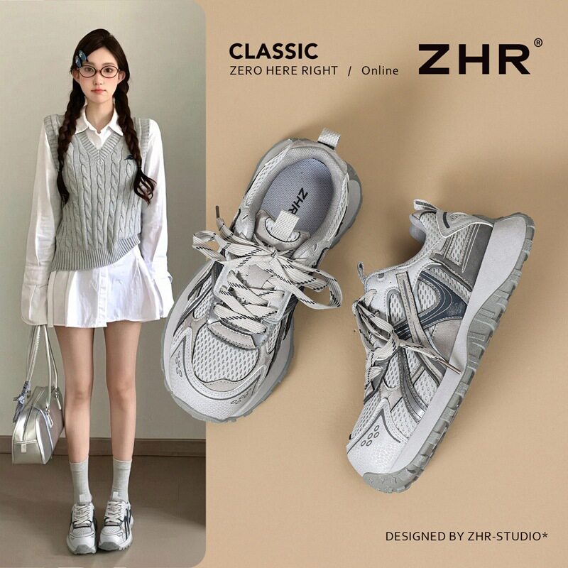 ZHR则则潮流风老爹鞋女2026秋季新款网面时尚舒适休闲百搭运动鞋图片