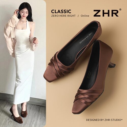 ZHE则则黑色细跟高跟鞋女2026秋季新款法式气质不累脚单鞋工作鞋
