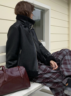 包包女新款小众复古高级感真皮大容量单肩手提腋下包通勤托特包女