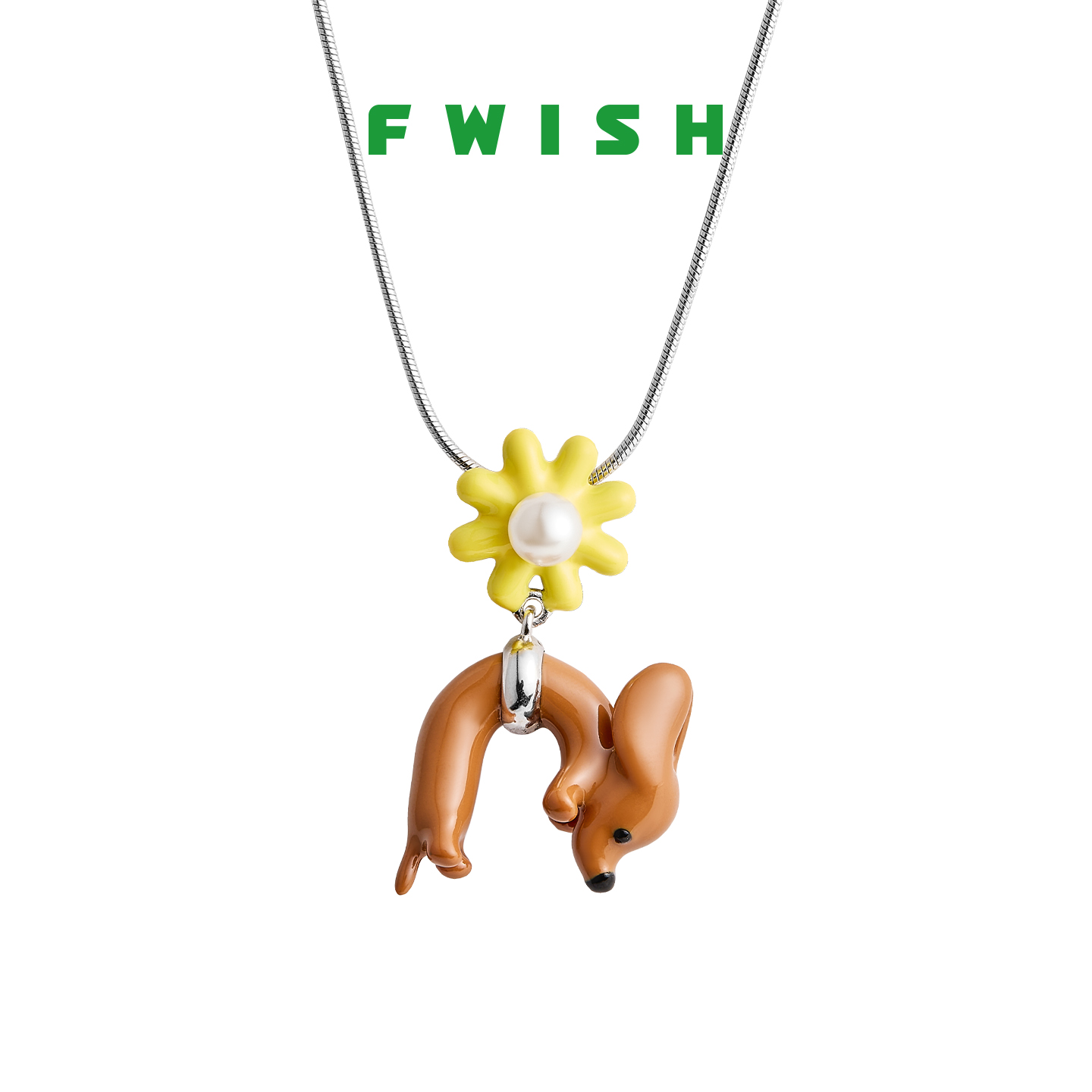 FWISH飞未夕花花腊肠犬项链
