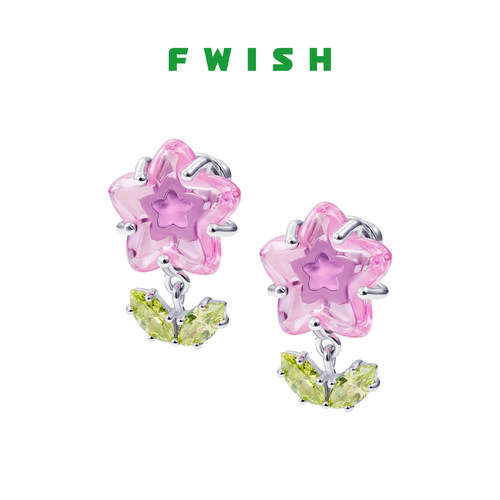 FWISH花朵耳钉耳环女明星同款