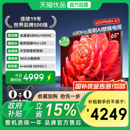 长虹65DP960H-G165吋AI壁画电视