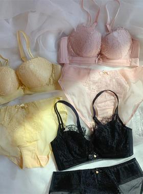 ponyo告白莫代尔蚕丝调整聚拢型内衣套装上薄下厚无钢圈C薄杯文胸