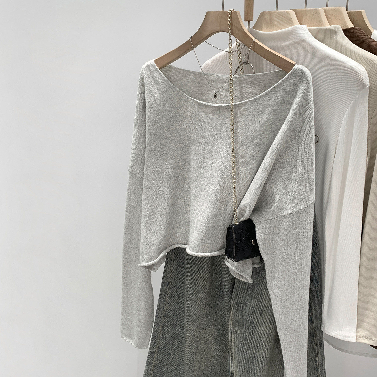 宽松慵懒风内搭短款长袖打底衫T恤女秋冬2026新款小个子好看上衣