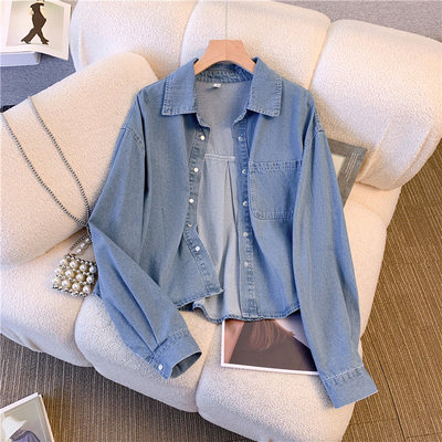 港风牛仔外套女春秋2025