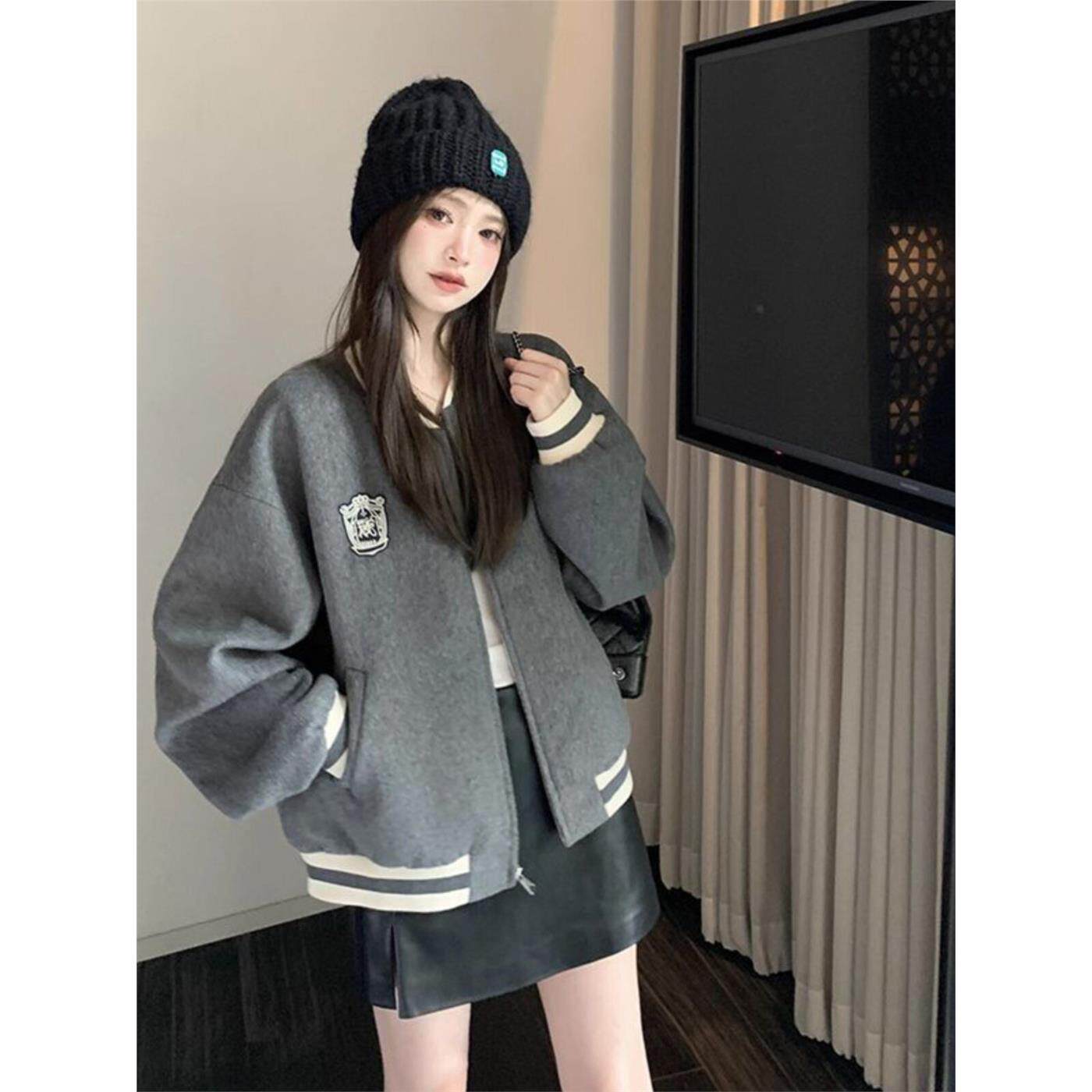 棒球服外套女秋季2025新款潮流个性韩版休闲百搭覆古港味夹克上衣