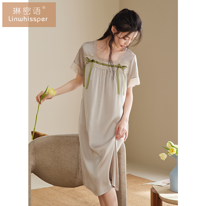 夏季冰丝女士睡裙家居服