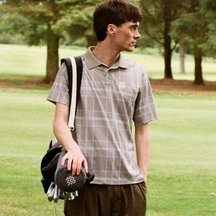 代购Manors高尔夫短袖衫男子弹力轻质新款Heritage Check Polo