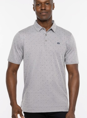 代购TravisMathew男子小印花高尔夫短袖衫CLIFF JUMPING POLO
