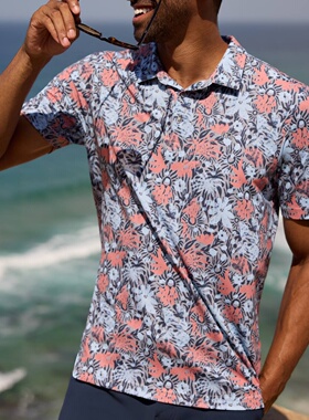 TRAVISMATHEW高尔夫短袖衫男子印花新款Featherweight Sands Polo