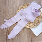 歌诺达女夏70cm加长棉质透气防滑触屏遮蔽手套开车露翻指袖 套