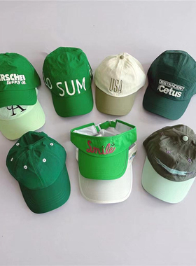 Milo7c-自制 夏季儿童绿色棒球帽宝宝帽速干帽户外轻薄百搭鸭舌帽