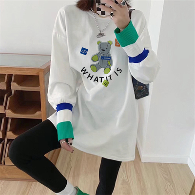 秋冬白色长袖t恤女德绒打底衫