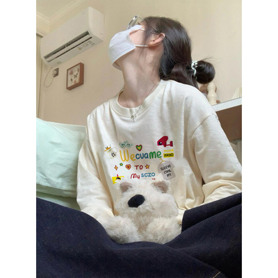 纯棉长袖t恤女内搭打底衫早秋