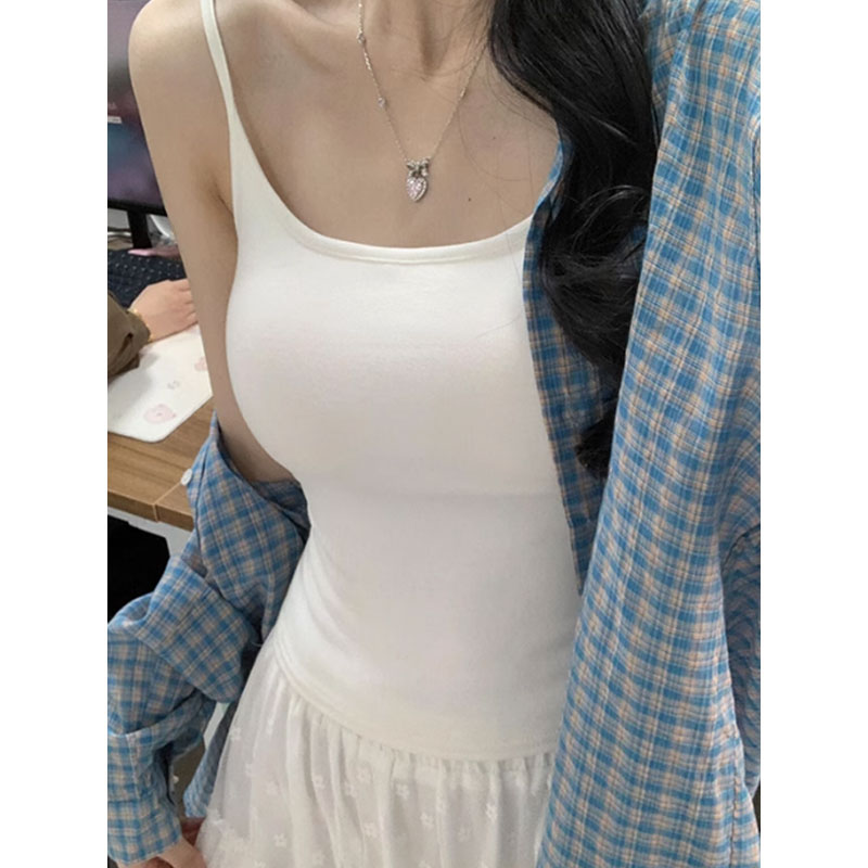 纯棉女士美背吊带背心2025新款