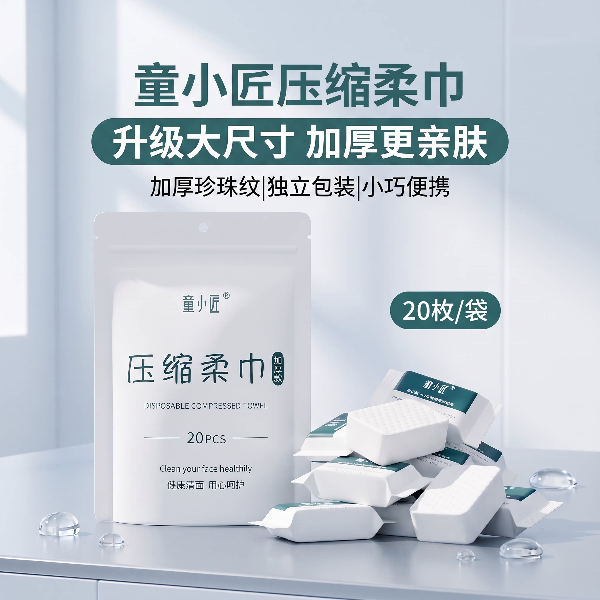 压缩毛巾旅行装加厚加大一次性洗脸巾颗粒便携擦脸巾旅游必备用品