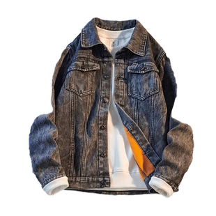 冬装加绒牛仔外套男款加厚保暖工装夹克男生潮牌百搭痞帅上衣褂子