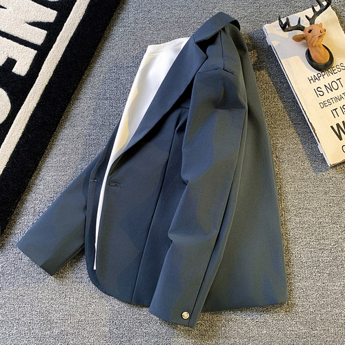 休闲小西装男高级感纯色西服外套