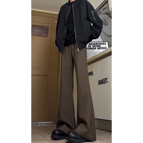 美式微喇西装裤男高级垂感休闲裤