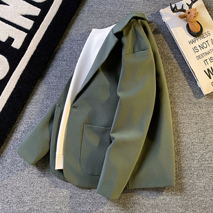 外套男 痞帅潮流帅气轻熟小西装 高级感坠感休闲西服男宽松韩版 秋季