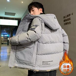 加绒加厚棉袄冬装 新款 男生保暖棉衣外套 2025冬季 连帽面包棉服男士
