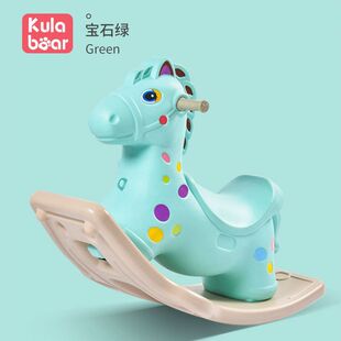 儿童摇摇马家用室内加厚小木马1-3岁2婴儿大人可坐宝宝骑马玩具车