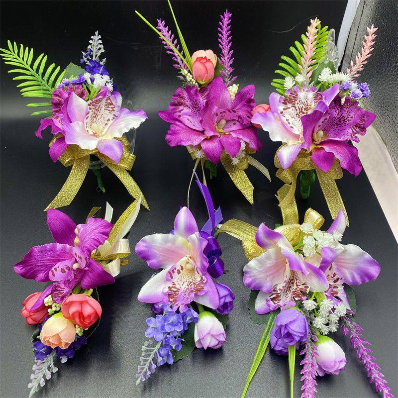 商务嘉宾胸花公司年会开业剪彩活动贵宾襟花胸针森系逼真兰花