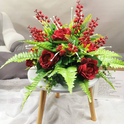 仿真花会议室桌花假花商务用花台式圆桌花前台演讲花婚庆路引插花