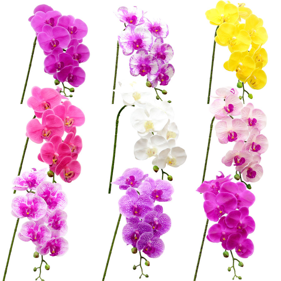 真实手感高仿真单枝花 蝴蝶兰仿真花 单支花假兰花客厅装饰花假花