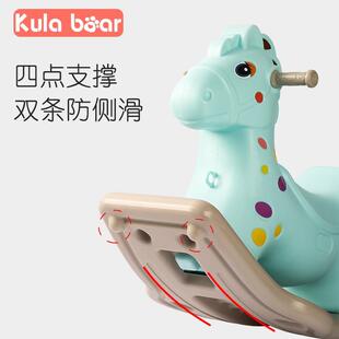 摇摇马儿童家用室内加厚小木马一周岁婴儿大人可坐宝宝骑马玩具车