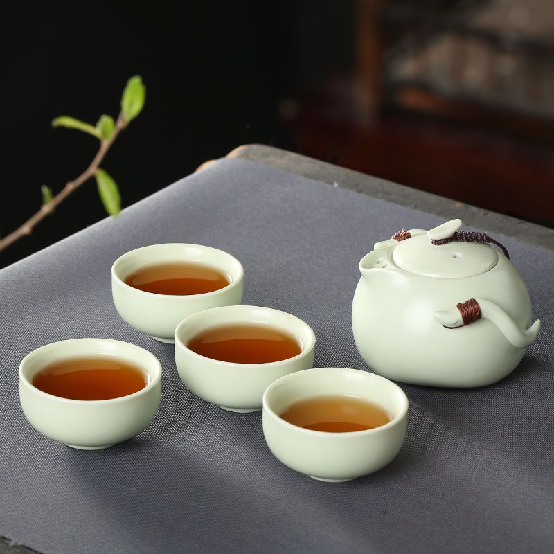 哥窑汝窑开片茶壶陶瓷茶具定窑宋炎快客杯功夫茶具泡茶手抓壶单壶