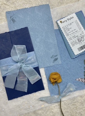 海的告白｜蓝色手撕边信封信纸套装质感高级情书表白特种艺术纸拍