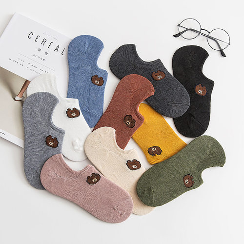 硅胶防滑ins潮船袜纯棉夏天日系