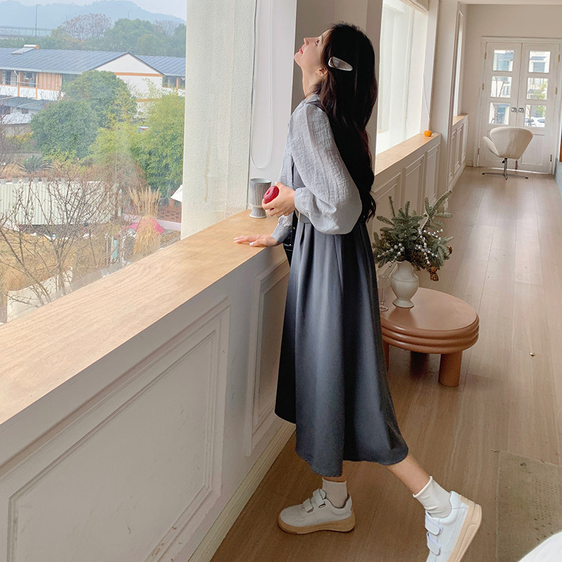 春款新款蝴蝶结假三件套连衣裙P145K188,女装连衣裙,浙宝220A