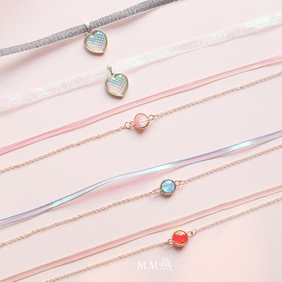 choker超仙抖音同款人鱼姬锁骨链