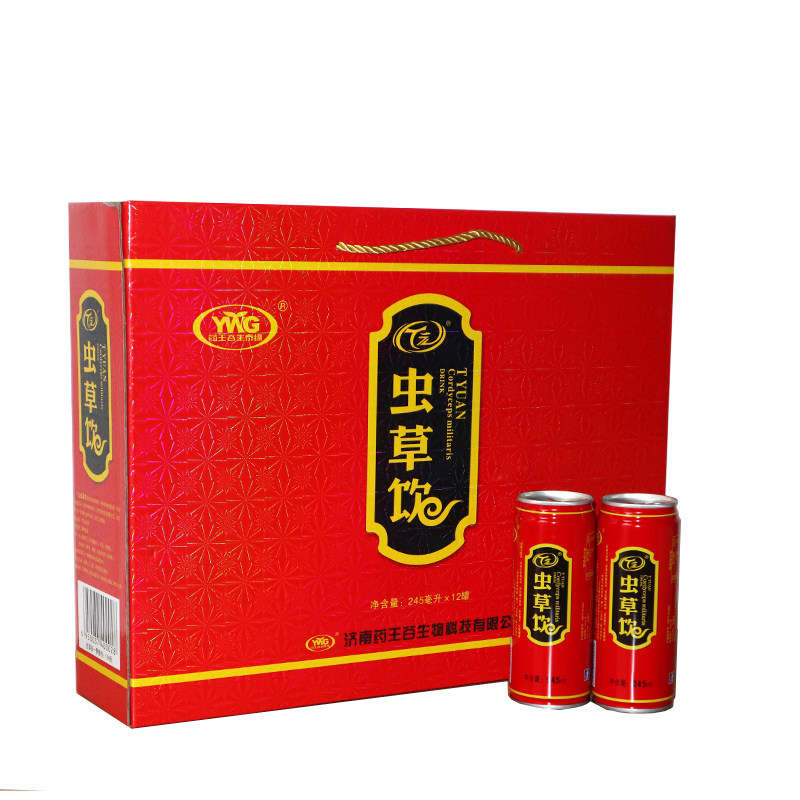 红黄随机发货T元虫草饮红色黄色包装245ml礼品盒12罐容量